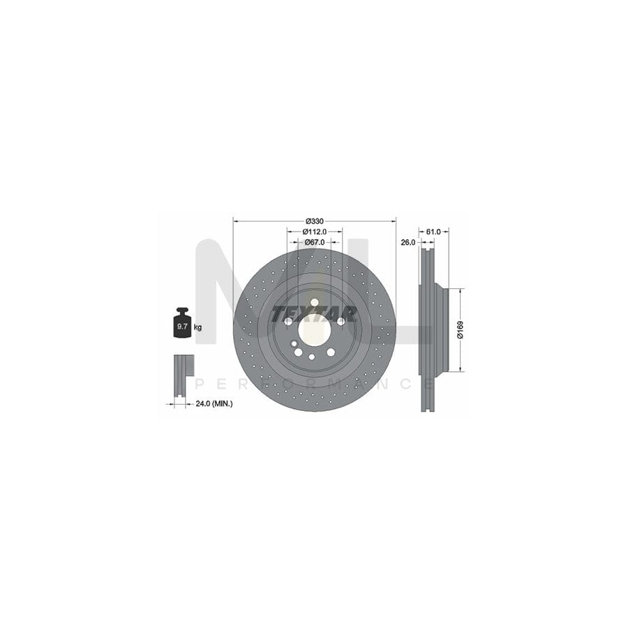 TEXTAR 92124300 Brake Disc suitable for MERCEDES-BENZ S-Class Internally Vented, Perforated, without wheel hub, without wheel studs  - 1 piece