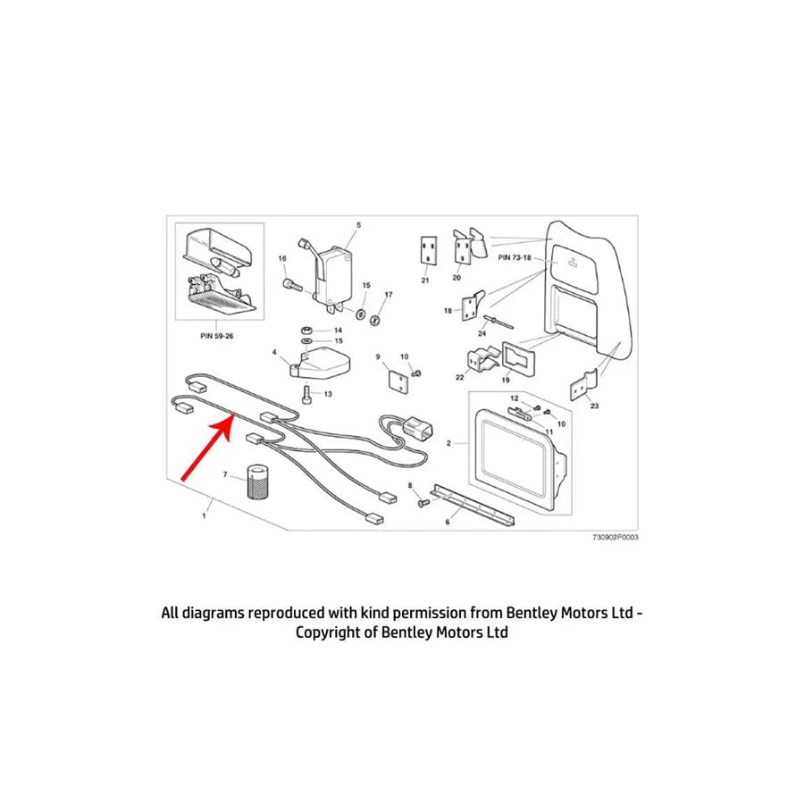 GENUINE Rolls-Royce & Bentley UD77230 LINK LOOM (Stowage lights)