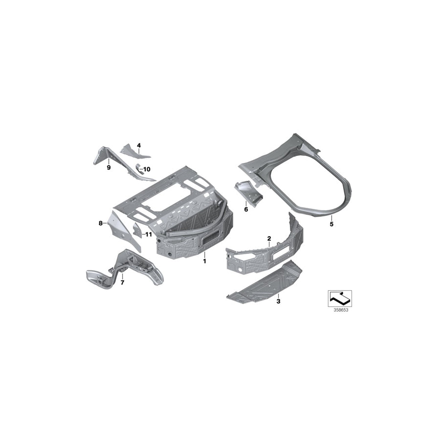 Genuine BMW 51647431789 I12 Bracket, Side Panel, Top Right (Inc. i8)