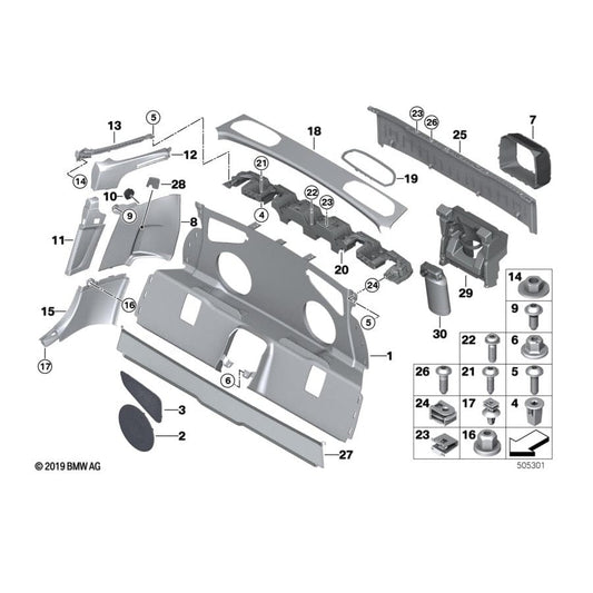 Genuine BMW 51477470194 G29 Trim Panel Partition Wall, Front (Inc. Z4)