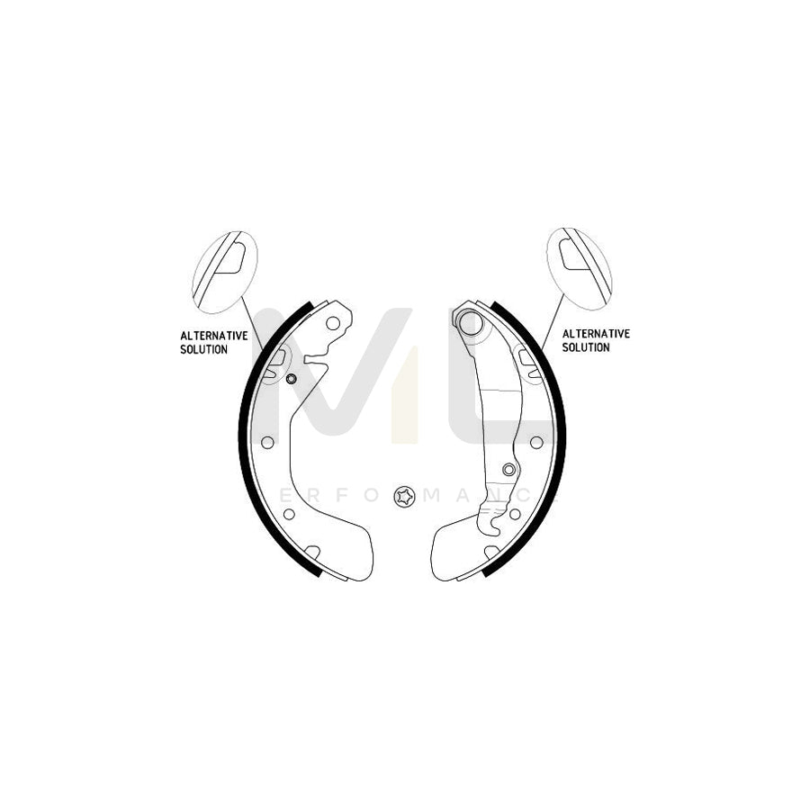 HELLA 8DB 355 001-291 Brake Shoe Set with handbrake lever, with accessories | ML Performance Car Parts