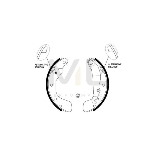 HELLA 8DB 355 001-291 Brake Shoe Set with handbrake lever, with accessories | ML Performance Car Parts
