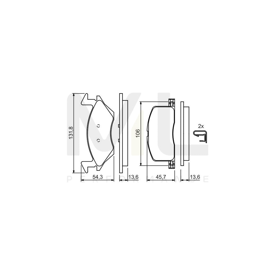 Bosch 0986424264 Brake Pad Set For Toyota Starlet With Acoustic Wear Warning BP127 | ML Performance Car Parts