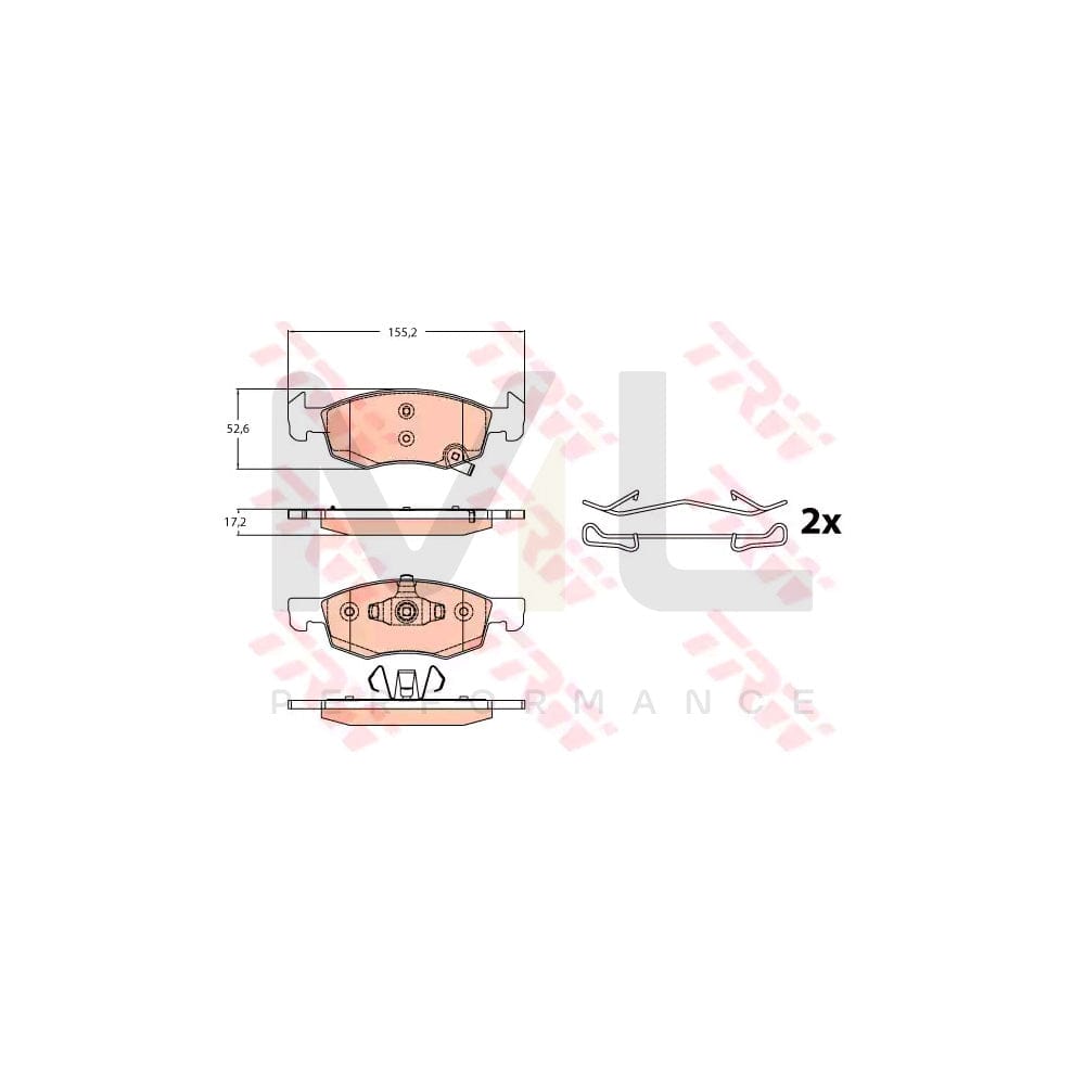 TRW Gdb2099 Brake Pad Set With Acoustic Wear Warning, With Accessories