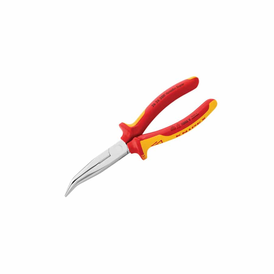 Knipex KPX2626200 VDE Long Bent Snipe Nose Side Cutting Pliers 200mm