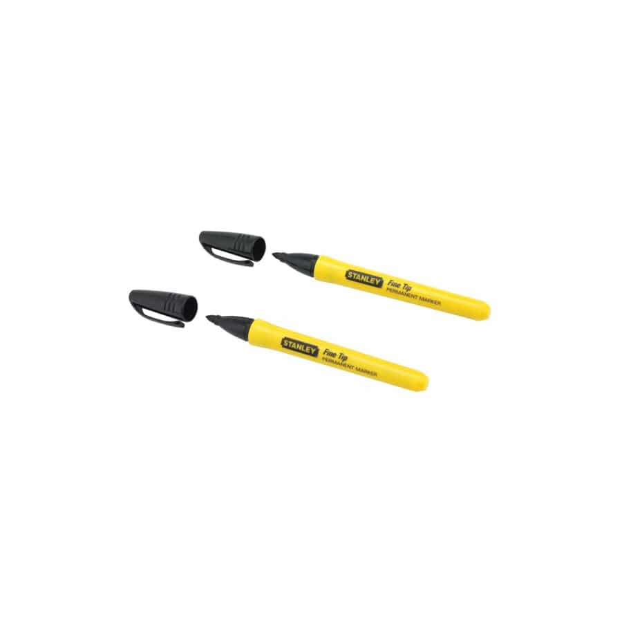STANLEY® STA047316 Fine Tip Permanent Marker Black (Pack 2)