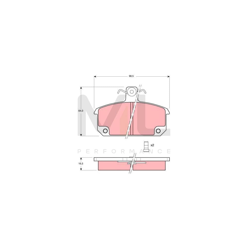 TRW Gdb632 Brake Pad Set Incl. Wear Warning Contact, With Brake Caliper Screws, With Accessories