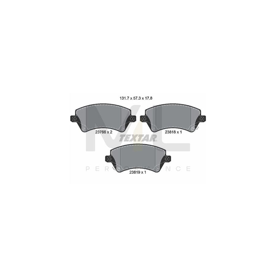 TEXTAR 2376601 Brake pad set for TOYOTA COROLLA with acoustic wear warning