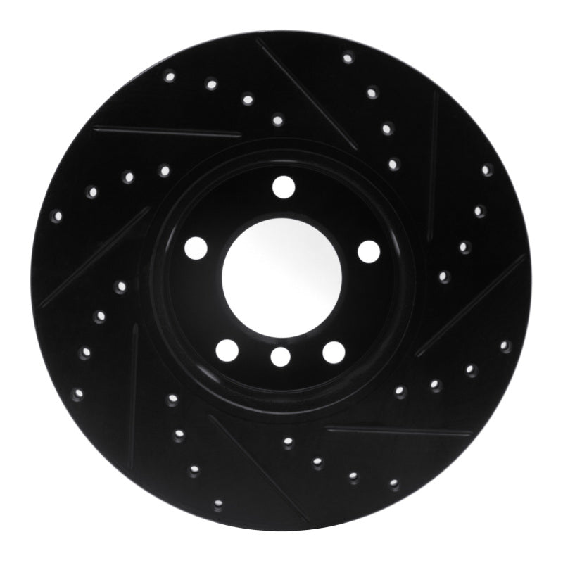 R1 Concepts R1 07-21 BMW 430I xDrive Front Left Drilled & Slotted Black Brake Rotor