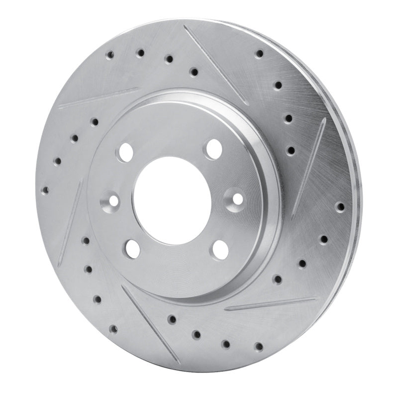R1 Concepts R1 87-93 Saab 900 Front Right Drilled & Slotted Silver Brake Rotor