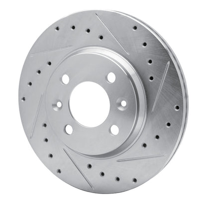 R1 Concepts R1 87-93 Saab 900 Front Right Drilled & Slotted Silver Brake Rotor