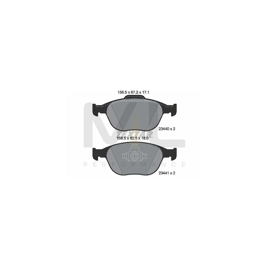 TEXTAR 2344007 Brake pad set for FORD Fiesta Mk5 Hatchback (JH1, JD1, JH3, JD3) not prepared for wear indicator