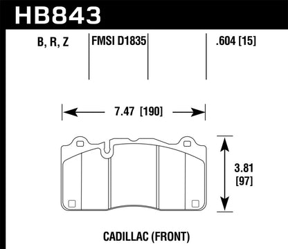 Hawk Performance Hawk 2016 Cadillac CTS DTC-70 Front Race Brake Pads