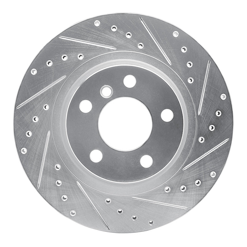 R1 Concepts R1 11-18 BMW X3 Rear Right Drilled & Slotted Silver Brake Rotor