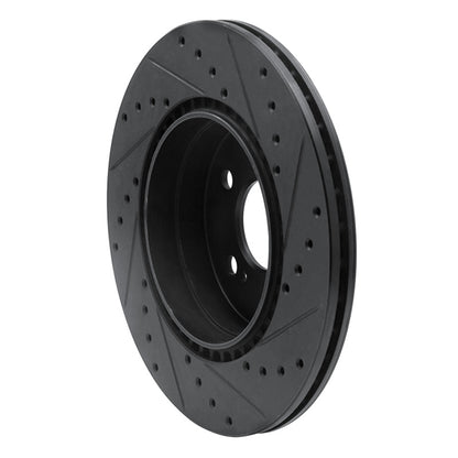 R1 Concepts R1 93-02 Mercedes-Benz 600SL Rear Left Drilled & Slotted Black Brake Rotor