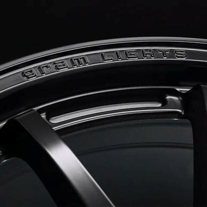Gram Lights 57NR LIMITED II 18x9.5 +12 5-114.3 Semigloss Black Wheel w/ Black Cap/Stickers/Air Valve