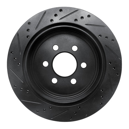 R1 Concepts R1 03-03 Dodge Durango Rear Right Drilled & Slotted Black Brake Rotor