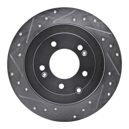 R1 Concepts R1 16-22 Hyundai TUCSON Rear Left Drilled & Slotted Silver Brake Rotor