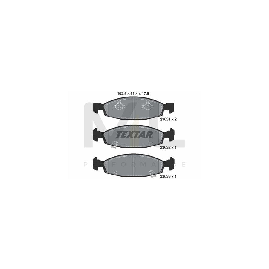 TEXTAR 2363101 Brake pad set with acoustic wear warning