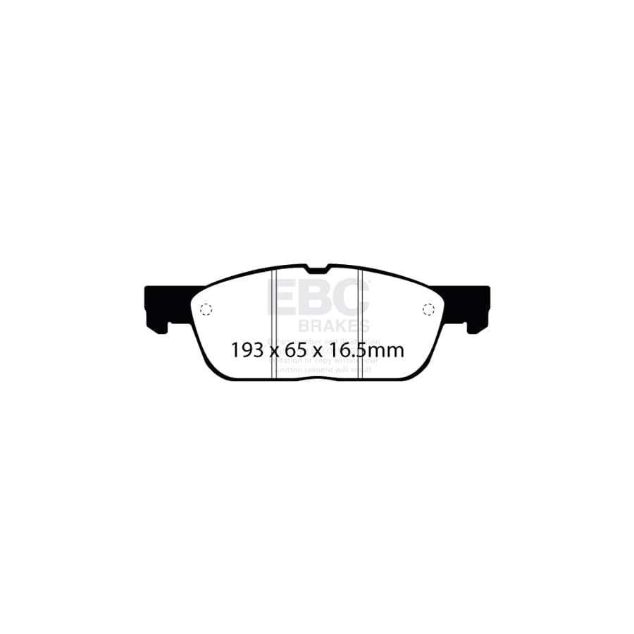 EBC PD01KF1940 Ford Focus Mk4 Greenstuff Front Brake Pad & Plain Disc Kit  - ATE Caliper 2 | ML Performance UK Car Parts