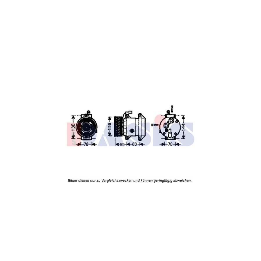 AKS Dasis 851931N Compressor, Air Conditioning for Ssangyong Rexton / Rexton II (Gab)