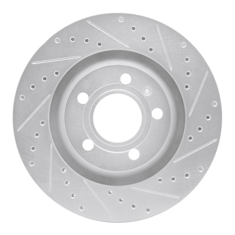 R1 Concepts R1 04-09 Audi S4 Rear Right Drilled & Slotted Silver Brake Rotor