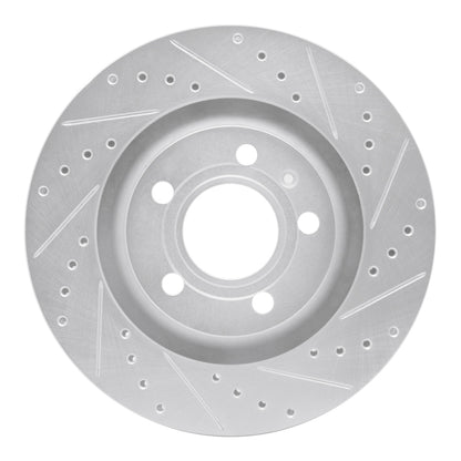 R1 Concepts R1 04-09 Audi S4 Rear Right Drilled & Slotted Silver Brake Rotor