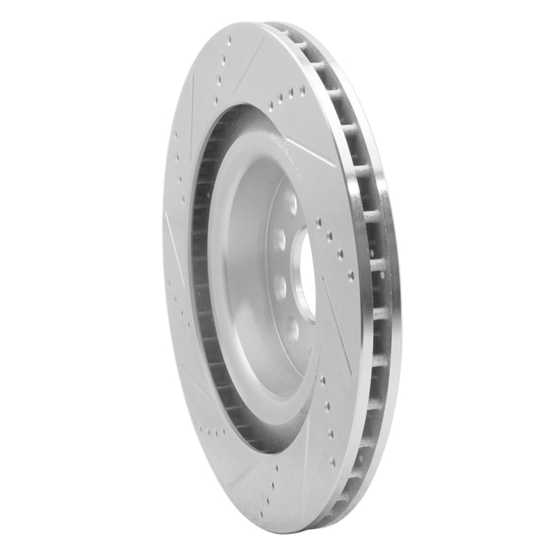 R1 Concepts R1 12-21 Tesla Model S Rear Right Drilled & Slotted Silver Brake Rotor
