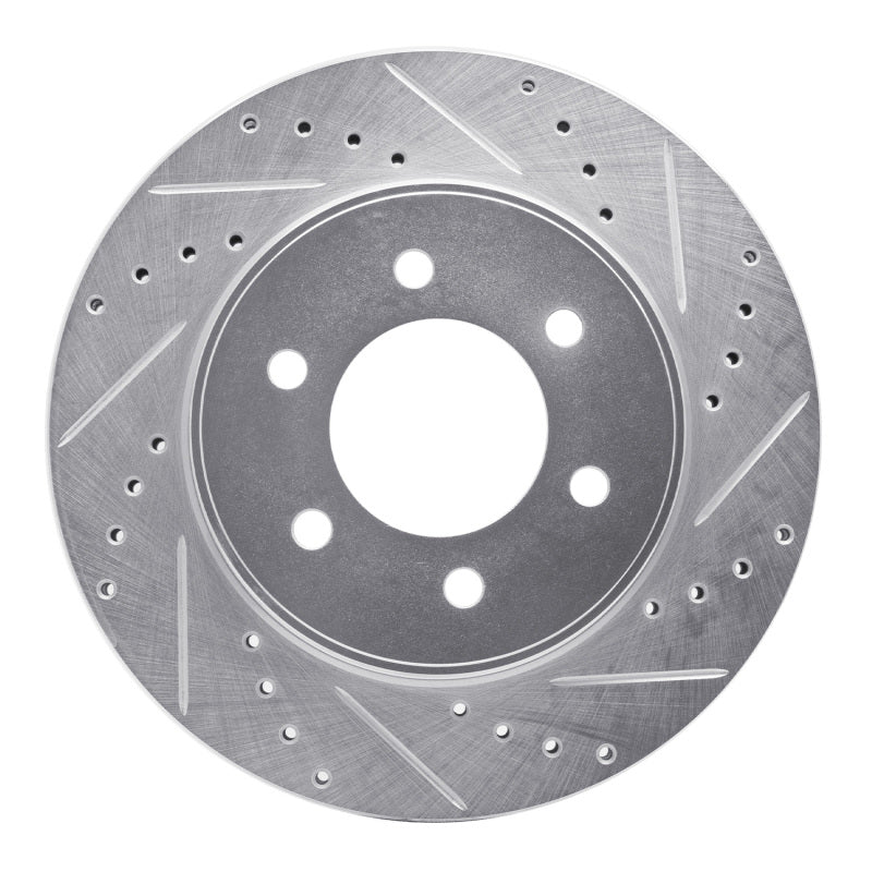 R1 Concepts R1 04-08 Ford F-150 4WD Front Right Drilled & Slotted Silver Brake Rotor