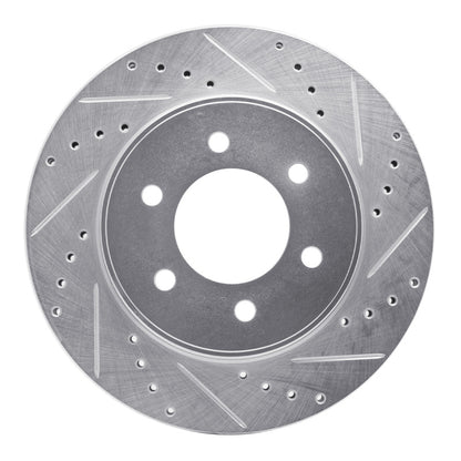 R1 Concepts R1 04-08 Ford F-150 4WD Front Right Drilled & Slotted Silver Brake Rotor