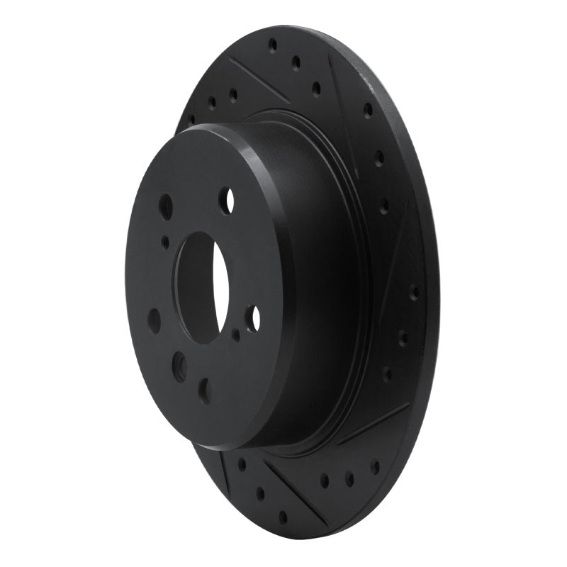 R1 Concepts R1 99-03 Lexus RX300 Rear Right Drilled & Slotted Black Brake Rotor