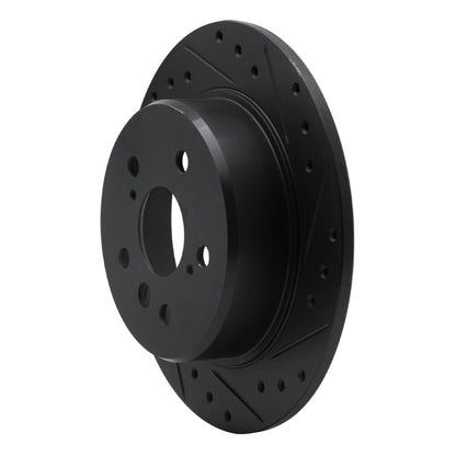 R1 Concepts R1 99-03 Lexus RX300 Rear Right Drilled & Slotted Black Brake Rotor