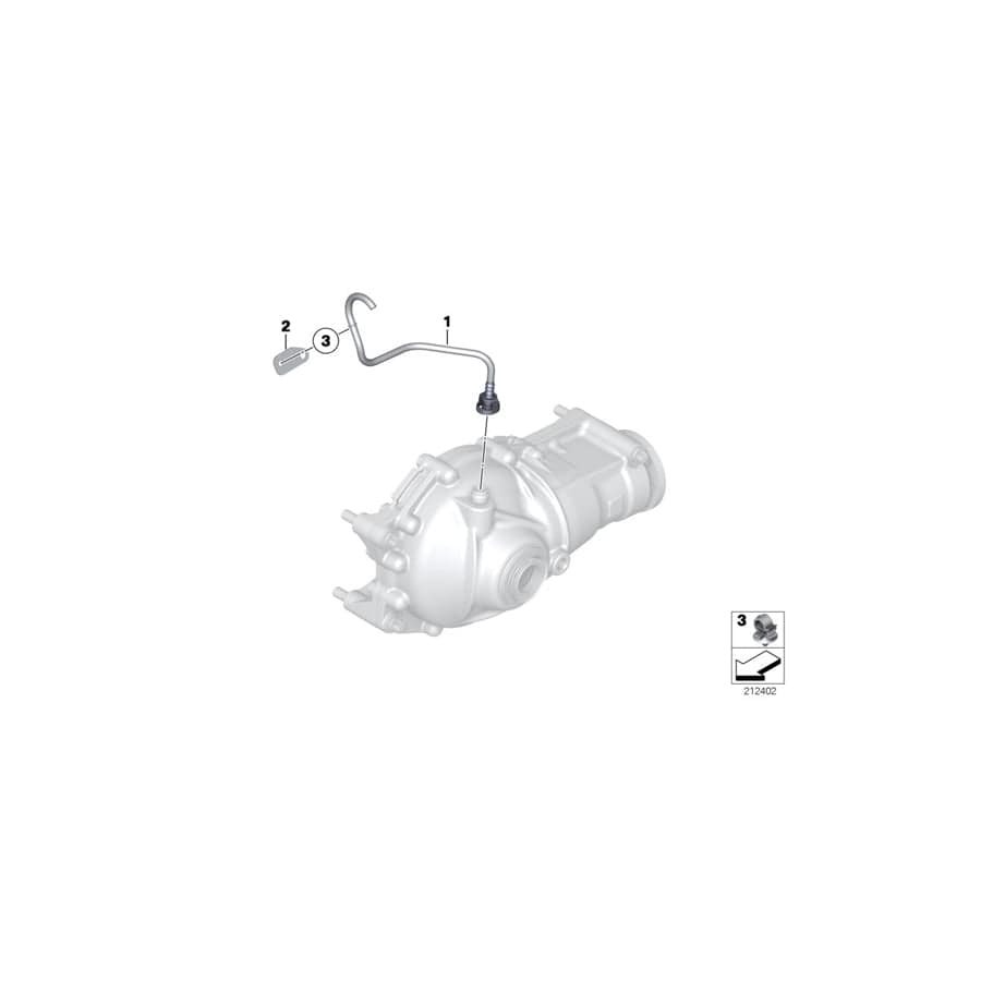Genuine BMW 31507567413 E71 Vent Line, Front Final-Drive Unit (Inc. X6 35iX)