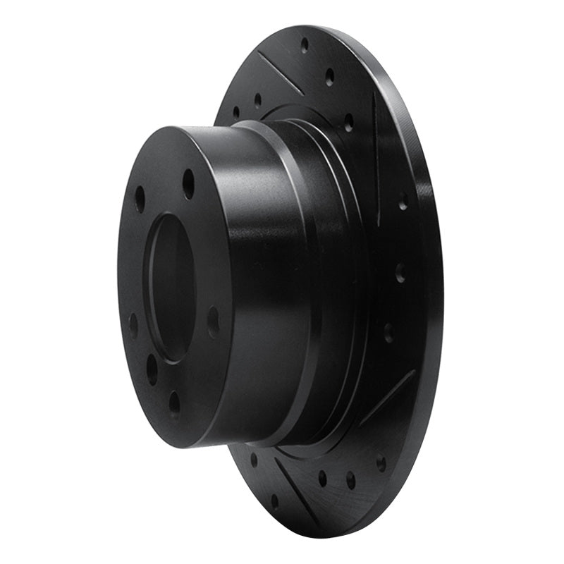R1 Concepts R1 95-99 BMW 318TI Rear Right Drilled & Slotted Black Brake Rotor