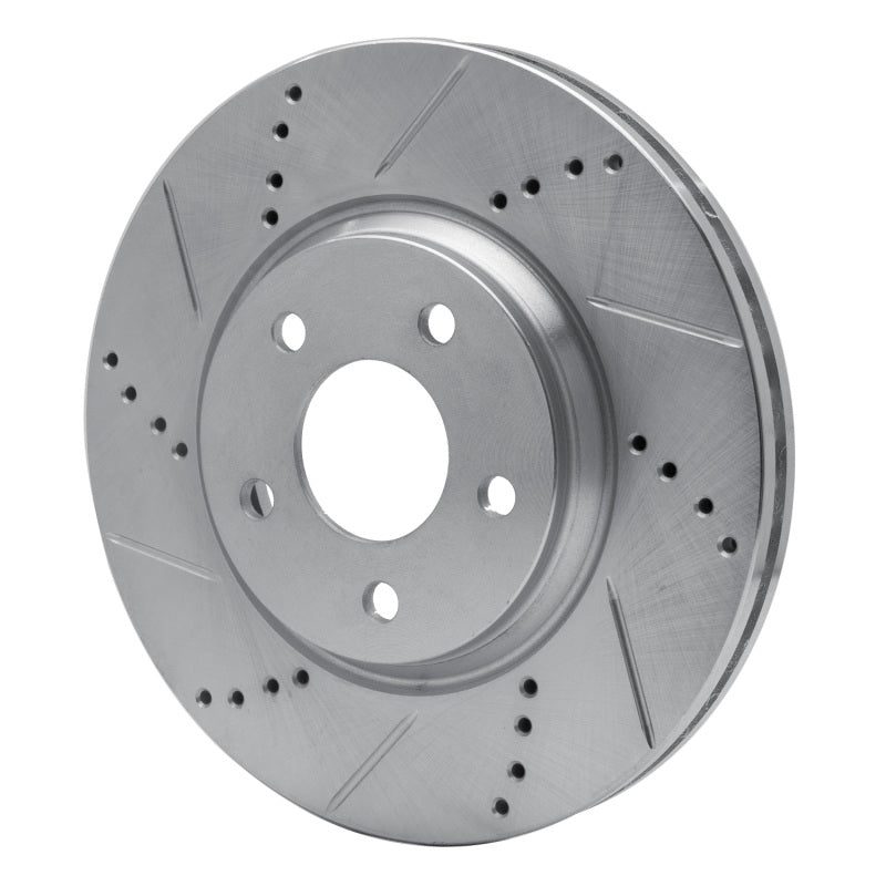 R1 Concepts R1 04-12 Chevrolet HHR Front Left Drilled & Slotted Silver Brake Rotor