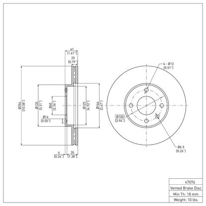 DFC 16-22 Chevrolet Spark (USA/Canada) Front GeoSPEC Coated Rotor