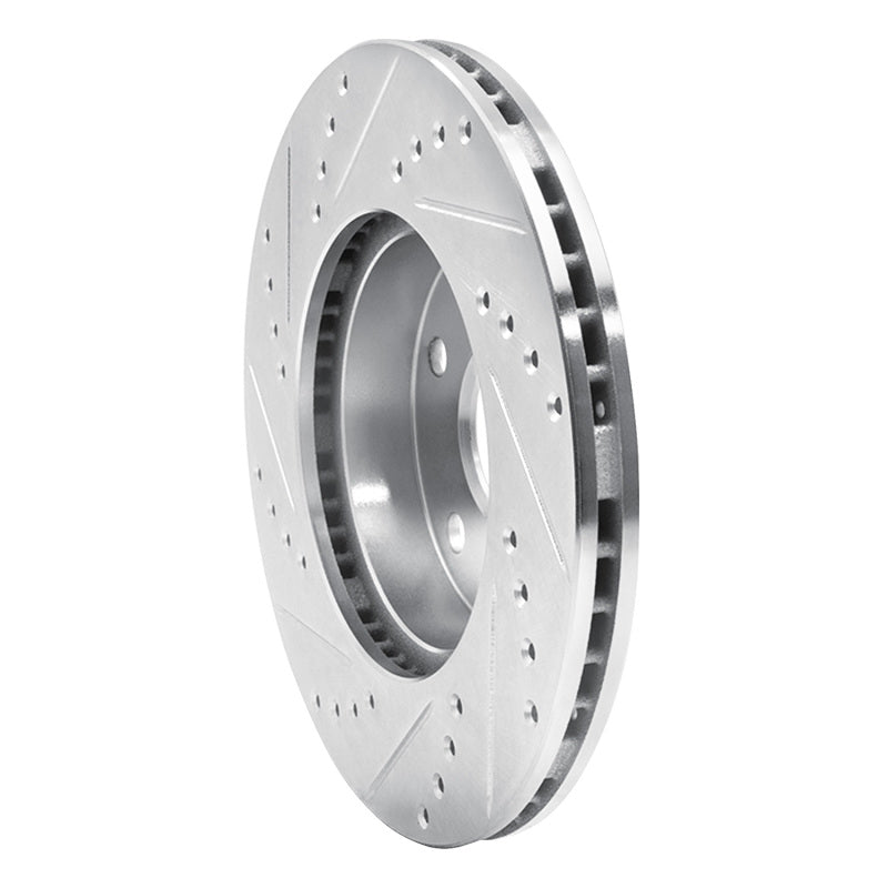 R1 Concepts R1 91-97 Toyota Previa Front Right Drilled & Slotted Silver Brake Rotor