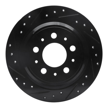 R1 Concepts R1 98-00 Volvo S70 Rear Left Drilled & Slotted Black Brake Rotor