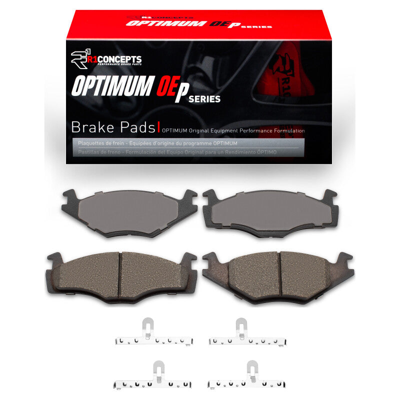 R1 Concepts R1 1984-1993 Volkswagen Rabbit Convertible Front R1 Optimum OE Pads & Hardware Kit