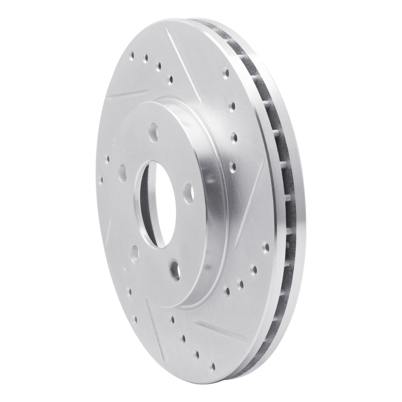 R1 Concepts R1 04-08 Chevrolet Malibu Front Right Drilled & Slotted Silver Brake Rotor