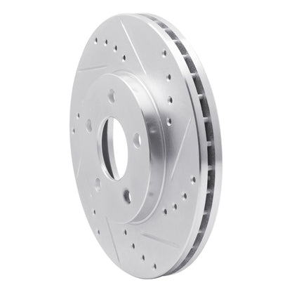 R1 Concepts R1 04-08 Chevrolet Malibu Front Right Drilled & Slotted Silver Brake Rotor