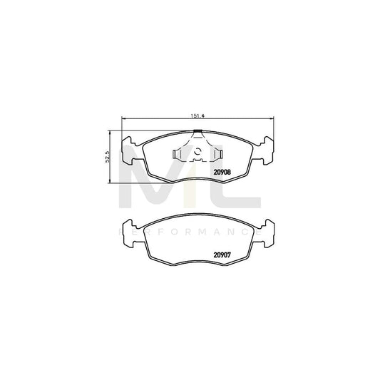 Hella 8DB 355 007-331 Brake Pad Set Not Prepared For Wear Indicator | ML Performance Car Parts
