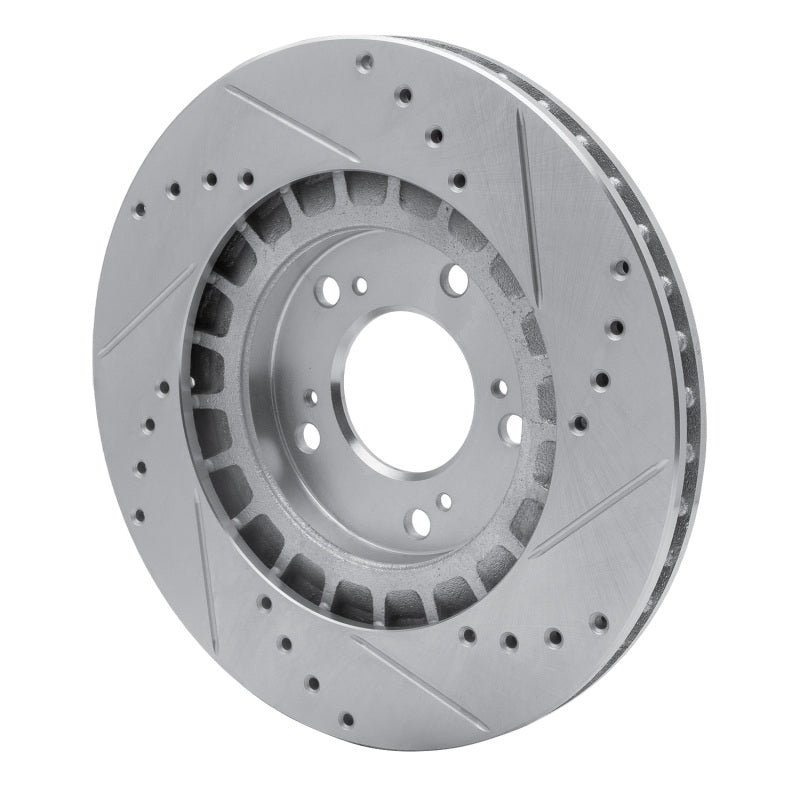 R1 Concepts R1 00-09 Honda S2000 Front Left Drilled & Slotted Silver Brake Rotor