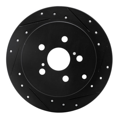 R1 Concepts R1 00-10 Pontiac Vibe Rear Right Drilled & Slotted Black Brake Rotor