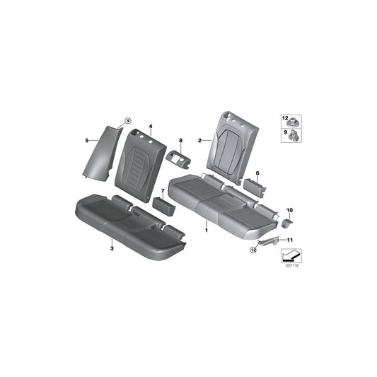 Genuine BMW 52208074537 Side Finisher, Leather, Left SCHWARZ (Inc. X4 M, X4 M40iX & X4 30dX)