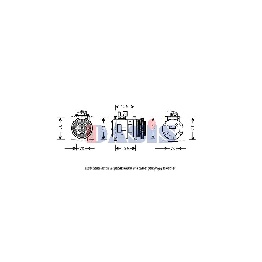 AKS Dasis 850766N Compressor, Air Conditioning for Porsche 928 Coupe