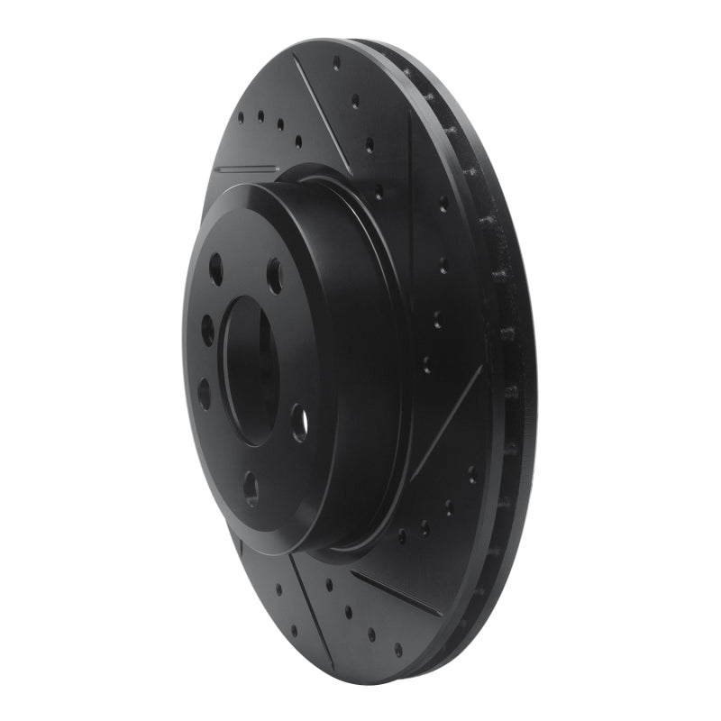 R1 Concepts R1 04-10 BMW X3 Front Right Drilled & Slotted Black Brake Rotor