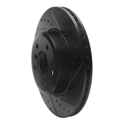 R1 Concepts R1 04-10 BMW X3 Front Right Drilled & Slotted Black Brake Rotor