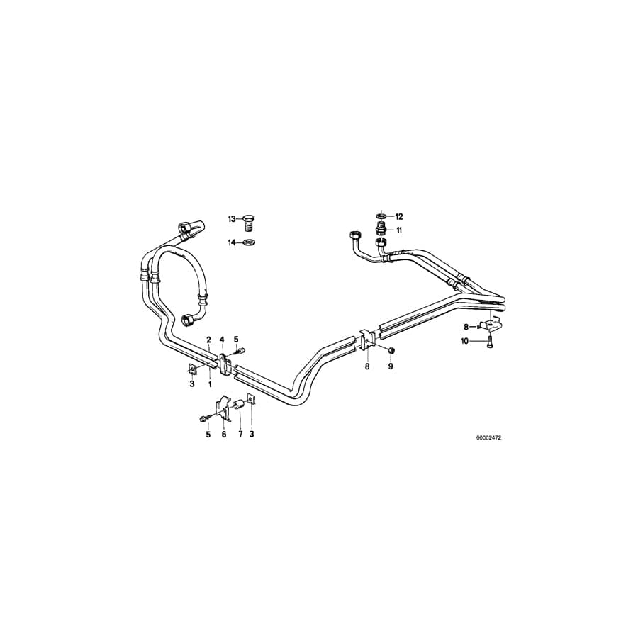 Genuine BMW 17221152880 E28 Oil Cooling Pipe Inlet 3HP22 (Inc. 520i & 528e)