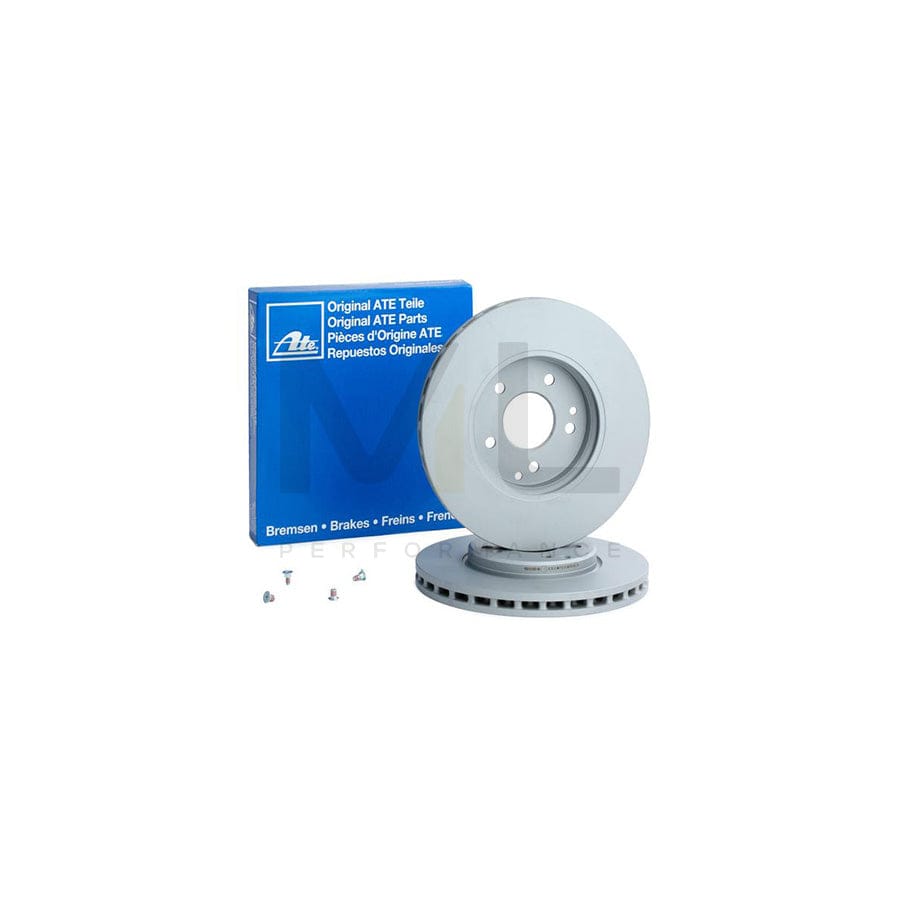 ATE 24.0128-0106.1 Brake Disc Vented, Coated, Alloyed / High-carbon, with bolts/screws  - 1 piece